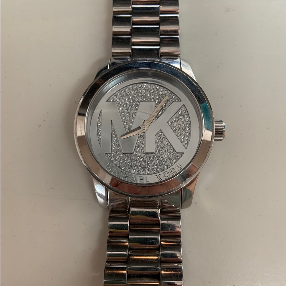 Michael Kors Crystal face, silver ladies watch